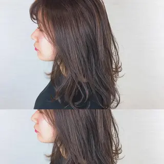 ミディアム カラー 韓国レイヤーカット/ ダブルカラーのヘアスタイル