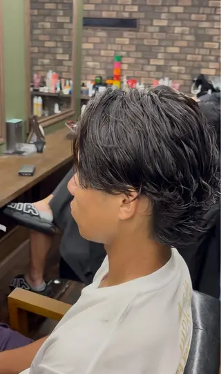 ミディアム Maison 心斎橋店所属・メンズ特化パーマ/ ハイトーンブリーチのヘアスタイル