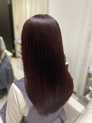セミロング YASU🍎CUT 赤系カラー/ヘアケアのヘアスタイル