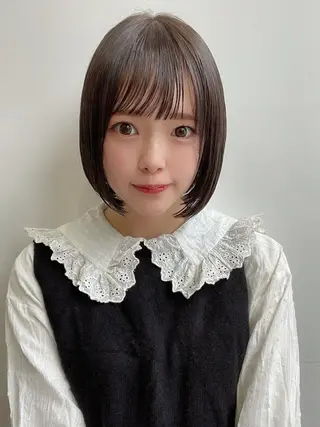 ショート カラー パーマ ヘアアレンジ 日本一の小顔カット/ ボブ/顔周り/韓国のヘアスタイル