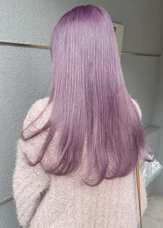 ロング カラー パーマ ヘアアレンジ メンズ キッズ ネイル マツエク・マツパ アイブロウ ハイトーン/ピンク 💗モモ໒꒱のヘアスタイル