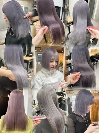ロング カラー ヘアアレンジ 韓国/ハイトーン/ ボブ🎀MIKU🎀のヘアスタイル