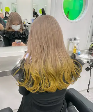 セミロング カラー 透明感/グレージュ/ ミルクティー/ユウトのヘアスタイル