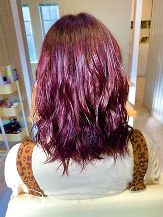 セミロング カラー ヘアアレンジ Design Color🐰アユミのヘアスタイル