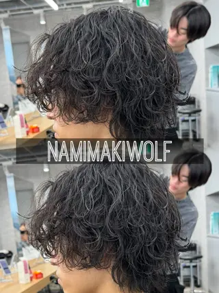 パーマ センターパート/フェ ザー🔥SHUYAのヘアスタイル