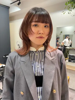 ミディアム アトム/ウルフ パーマ/レイヤーのヘアスタイル