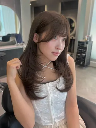 セミロング 銀座/顔周りレイヤー 🤍kanohoのヘアスタイル