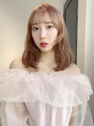 ミディアム カラー 盛れる韓国ヘア🩰/ 透明感カラー/華のヘアスタイル