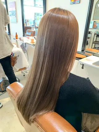 ロング パーマ hub hair レイヤー/透明感のヘアスタイル