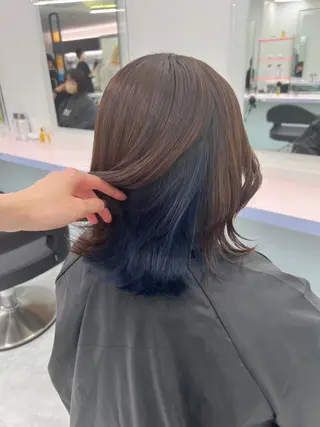 ミディアム カラー パーマ ヘアアレンジ メンズ 🤍透明感カラー🤍 ブリーチ🤍AINEのヘアスタイル