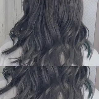 セミロング カラー パーマ ヘアアレンジ 推し活専用 【派手髪】飯野ゆかりのヘアスタイル