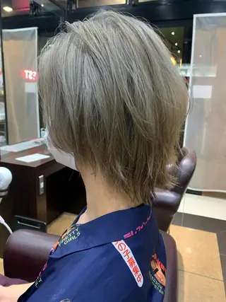 ショート カラー メンズ AMI ウルフパーマ/メンズのヘアスタイル