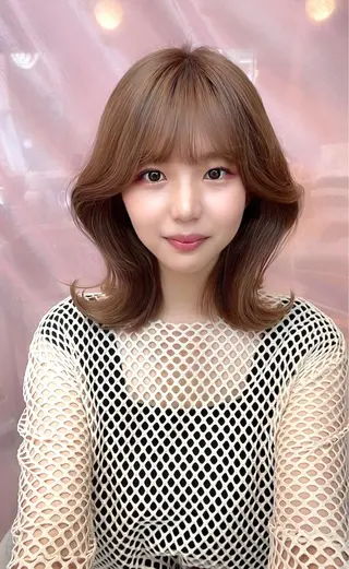 セミロング カラー 顔周り特化/韓国ヘア /レイヤー/吉野幸大のヘアスタイル