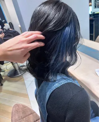 セミロング カラー 脱白髪染め/ 髪質改善/ハクのヘアスタイル