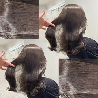 ミディアム カラー 韓国風ベージュ🤎 赤みなし🌿横浜🤎のヘアスタイル