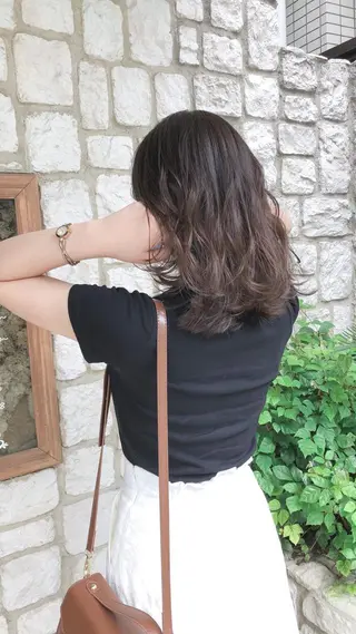 ミディアム カラー パーマ ヘアアレンジ メンズ キッズ ネイル マツエク・マツパ 髪質改善/透明感 OAK兵庫のヘアスタイル