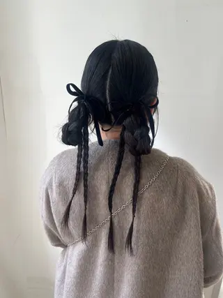 ロング ヘアアレンジ 羽エクステ/シール エクステ/横浜駅5分のヘアスタイル