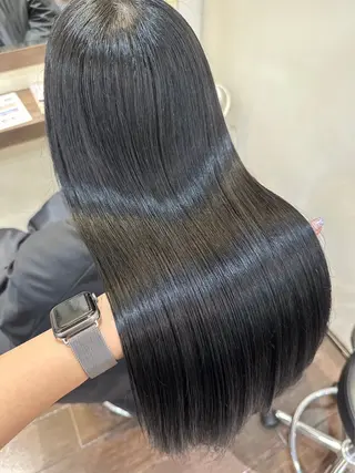 ロング パーマ 💖デザインカラー/ タダ ハナカ💖のヘアスタイル