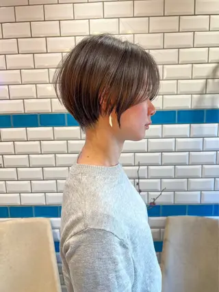 ショート カラー ブリーチなしベージュ レイヤー/リョウヤのヘアスタイル