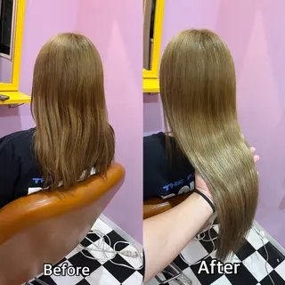 ロング シール＋ちび編み込み エクステ梅田🐨のヘアスタイル