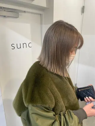 ミディアム カラー 透明感ワンカラー梅田 ダブルカラー/川上のヘアスタイル