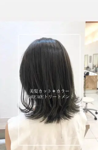 ミディアム カラー 艶質改善/縮毛矯正 ササキナツミのヘアスタイル