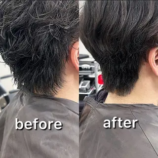 パーマ メンズ 曲がる縮毛矯正 LIBER 岩名のヘアスタイル