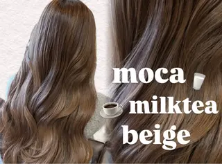 ミディアム カラー 🤎韓国ヘア ベージュ まゆか🤎のヘアスタイル