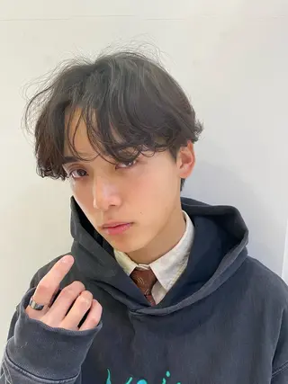 ショート パーマ メンズ 韓国ヘア/ニュアンス パーマ　kaitoのヘアスタイル