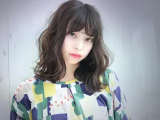 セミロング カラー 京都大人女性ショート 徒歩1分/秋山のヘアスタイル