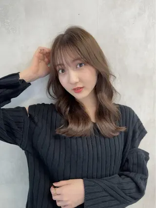 セミロング 新宿/韓国風レイヤー 髪質改善/ジャッキーのヘアスタイル