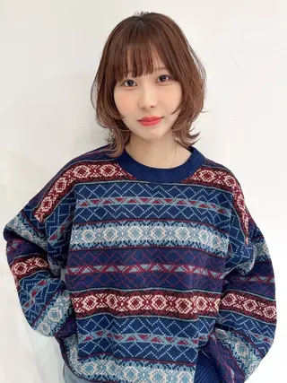 ミディアム カラー ill.所属・ill［イル］大須 ダブルカラー髪質改善のヘアスタイル