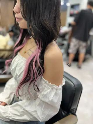 セミロング 濱川響太レディース カットモデルのヘアスタイル