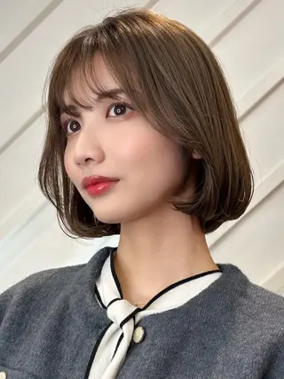 ショート カラー 莉乃/縮毛矯正/髪質 改善/艶カラーのヘアスタイル