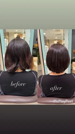 ミディアム カラー 大人女性ぼかし メンズ強化🦙平作のヘアスタイル