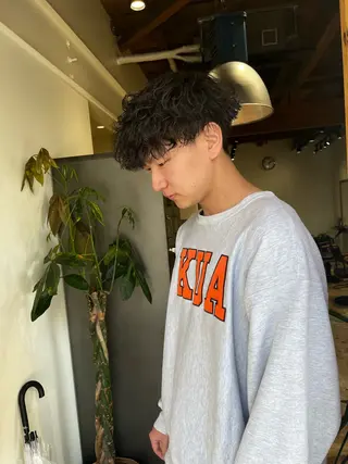 パーマ メンズ nishido ハイライト/海外ヘアのヘアスタイル