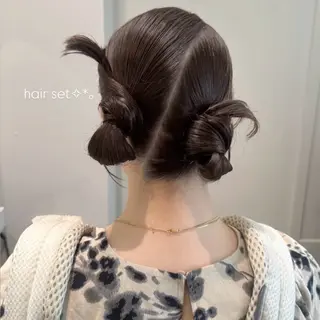 セミロング ヘアアレンジ 透明感🍨レイヤー ヘアセット/miyuのヘアスタイル