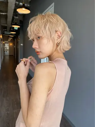 ショート カラー 似合わせカラーパーマ 🌿kitin米川のヘアスタイル