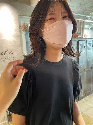 セミロング さの あやねのヘアスタイル