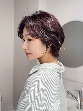 ショート 🌀渋谷ボブパーマ 🌀河野瑠太のヘアスタイル