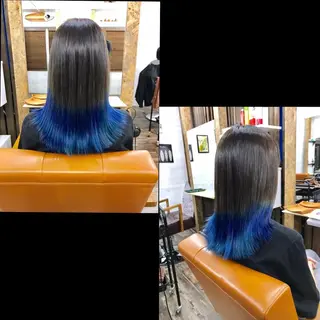 ミディアム ✯カラー&編み込み エクステ✯池田智博✯のヘアスタイル