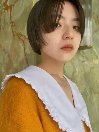 ショート カラー ボブ/レイヤー/艶 🦕risa 森下のヘアスタイル