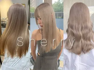 セミロング ✨艶感/透け感✨Sherry所属・艶髪/ハイトーン Sherryのヘアスタイル