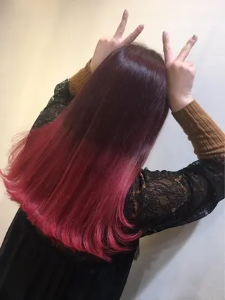 ロング カラー ヘアアレンジ knock【ノック】所属・烏丸韓国ヘア🇰🇷 ayaka🎀のヘアスタイル