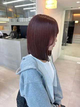 ミディアム カラー 染谷 遥花のヘアスタイル