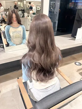 セミロング yui/ラベンダー/ ピンク/ワインレッドのヘアスタイル