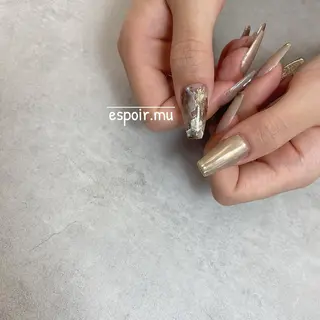 ロング ネイル espoir. muのネイルデザイン