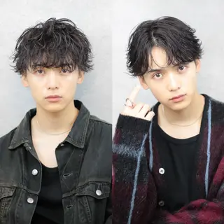 メンズ メンズマッシュ/ パーマ🔥ハイトーンのヘアスタイル