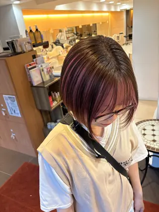 ショート カラー 塩谷黎✨ブリーチ無W カラーメンズパーマ✨のヘアスタイル