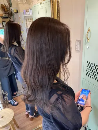 セミロング カラー 透明感カラー/韓国 ヘア🩶yuri🩵のヘアスタイル